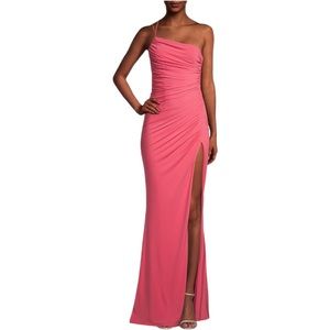 NWT Katie May Winnipeg One-Shoulder Ruched GownApa
